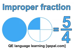 تصویر فلش کارت improper fraction